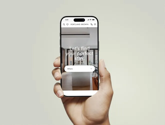 Single mobile website screen showcasing a home page