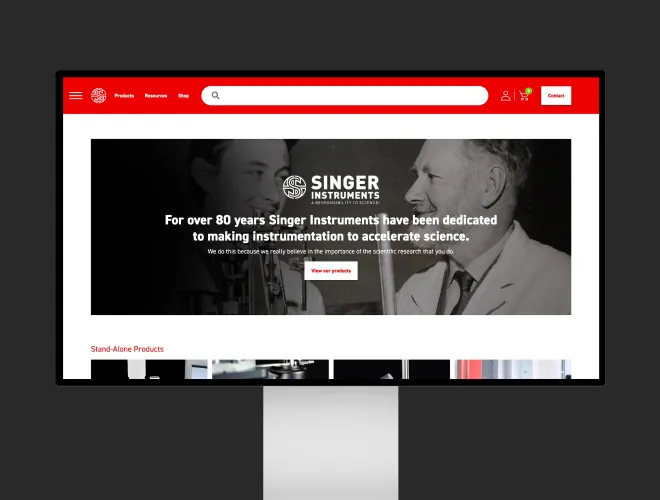 Single desktop e-commerce website screen showcasing a home page